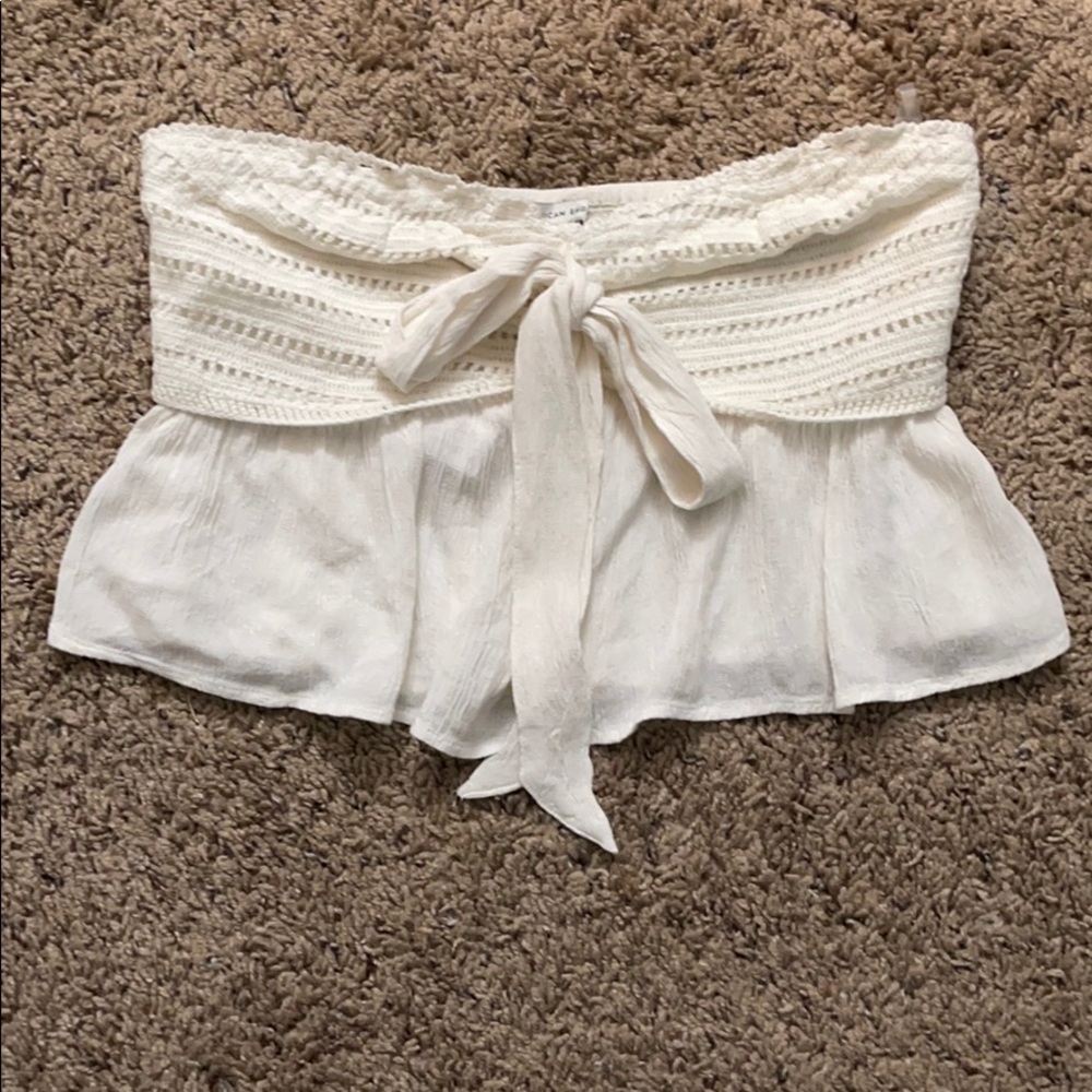 Cream cropped tube top 👼🏻